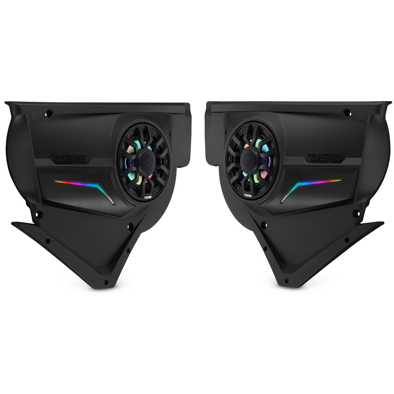 DS18 CA-X3FD6LD - Can-Am Maverick X3 Door Speaker Panels with 6.5" NXL-IQ6/BK and Digital LED Lighting