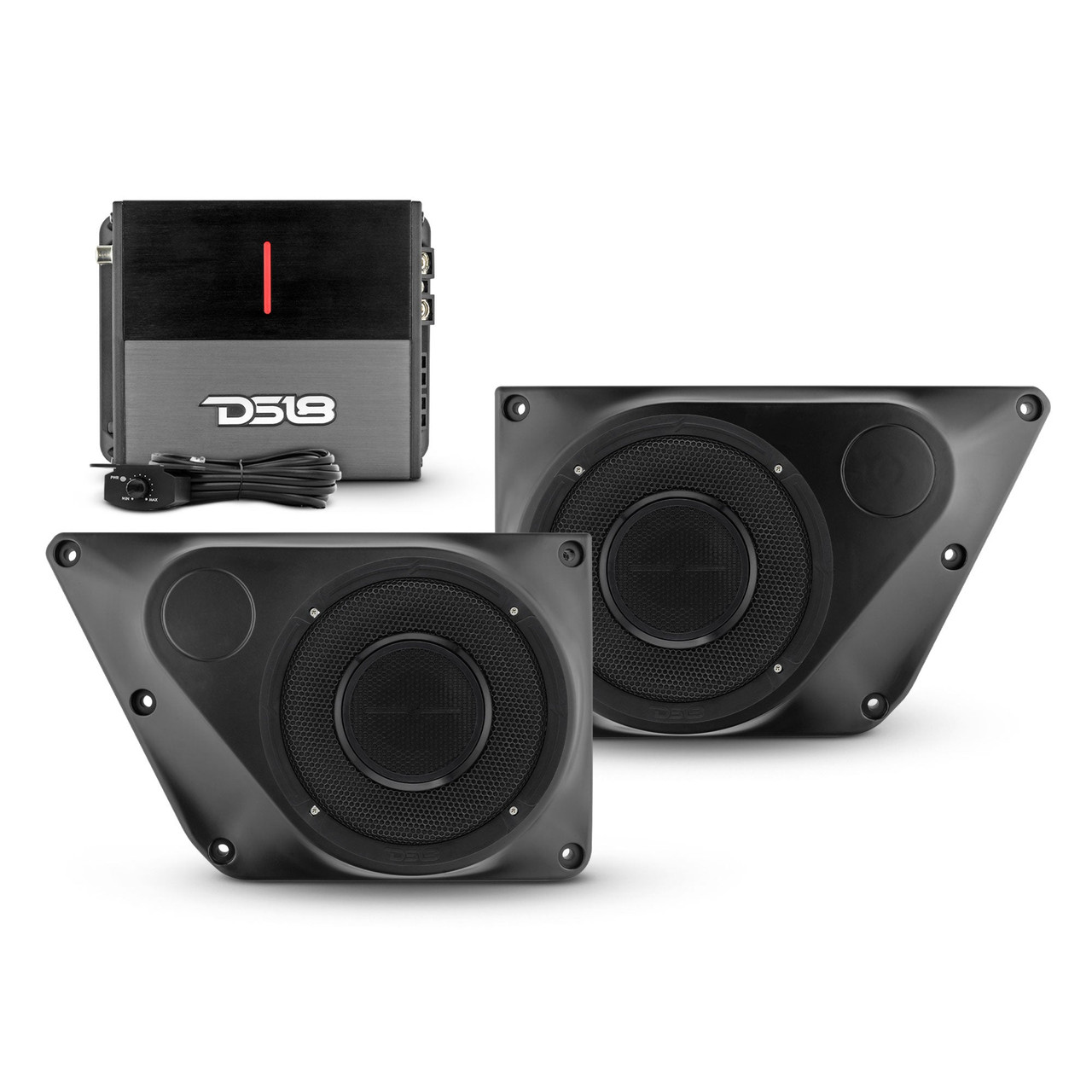 DS18 BRO-BD-LR + 2x PRO-HY6.4MSL + ION700.2D - Bronco 6th Gen Rear Door Panels Loaded – Dual 6.5" Coaxial Hybrid Midrange with Amplifier