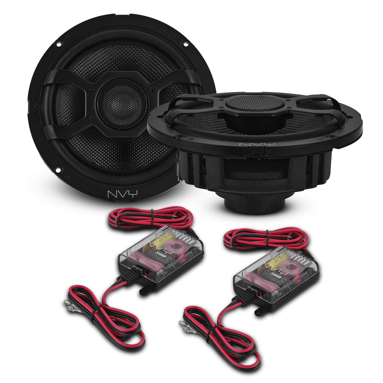 DS18 NVY-6GFMTO-N4 - 6.5" Component Speakers with Water-Resistant Glass Fiber Cone & Neodymium Magnet | 120W RMS 4-Ohm