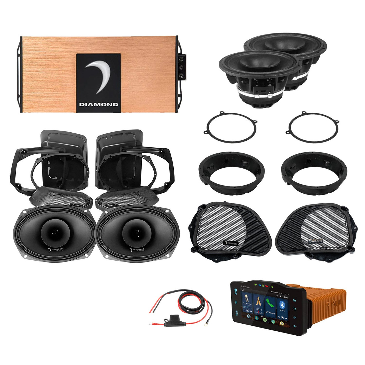 Diamond Audio DA9813RGSP4R - 98 - 13 Harley Davidson® Road Glide 4-Speaker System - DA9813RGSP4R