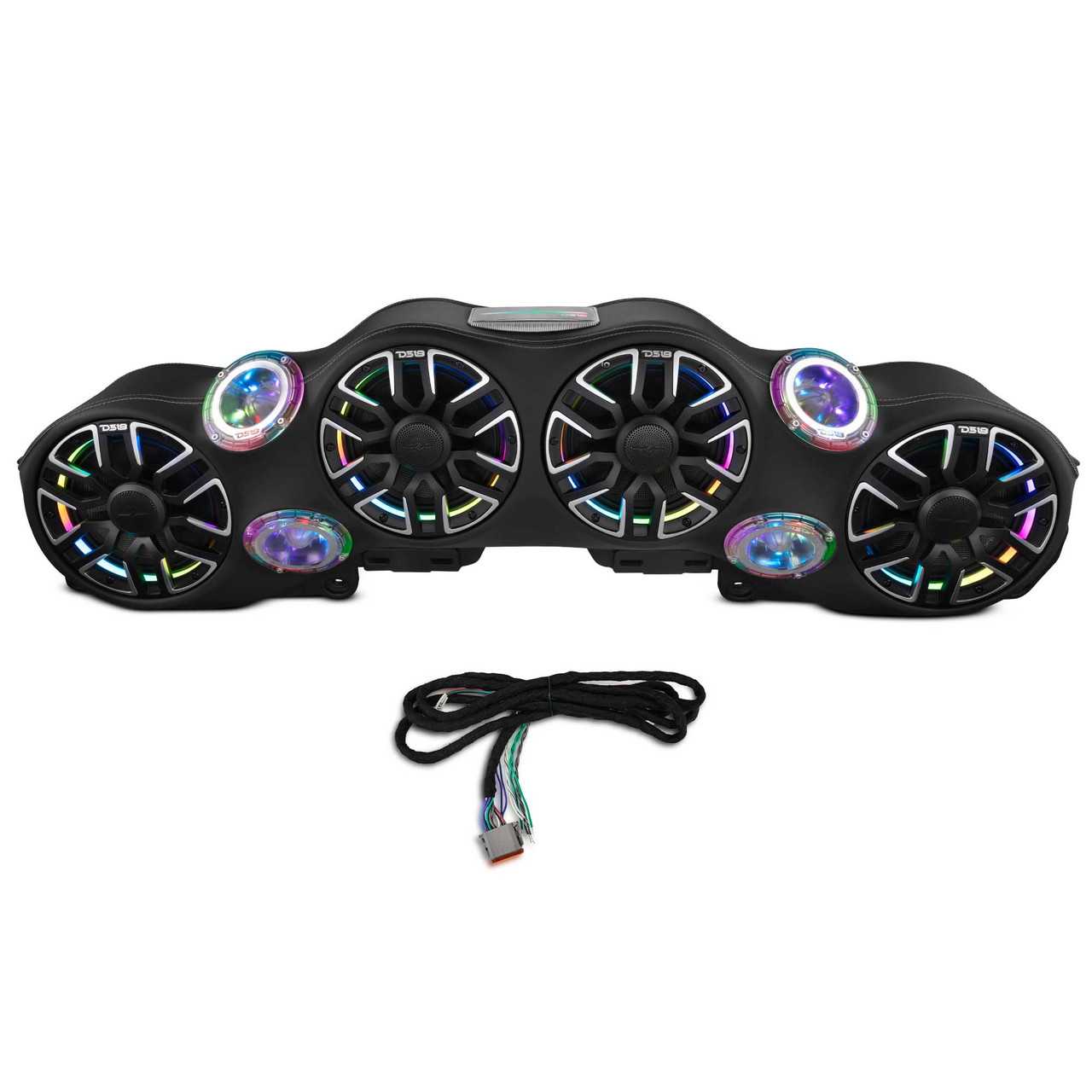 DS18 NVY-JLSBARLD - Jeep JL/JLU/JT Loaded Sound Bar - 4x 8” NVY-M8 Speakers, 4x PRO-TW4LD Tweeters & LED Lighting