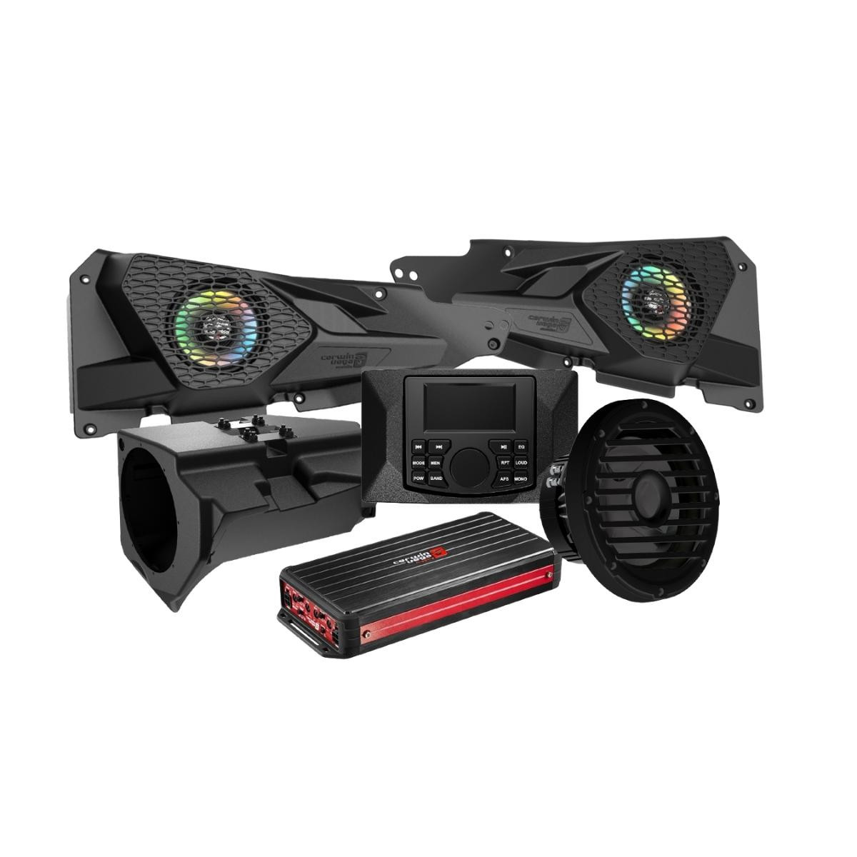 Cerwin Vega RMPRZRKD22 - 2014 + Razor Specific Front Speaker Kit with 4 Channel Digital Amplifier - RMPRZRKD22