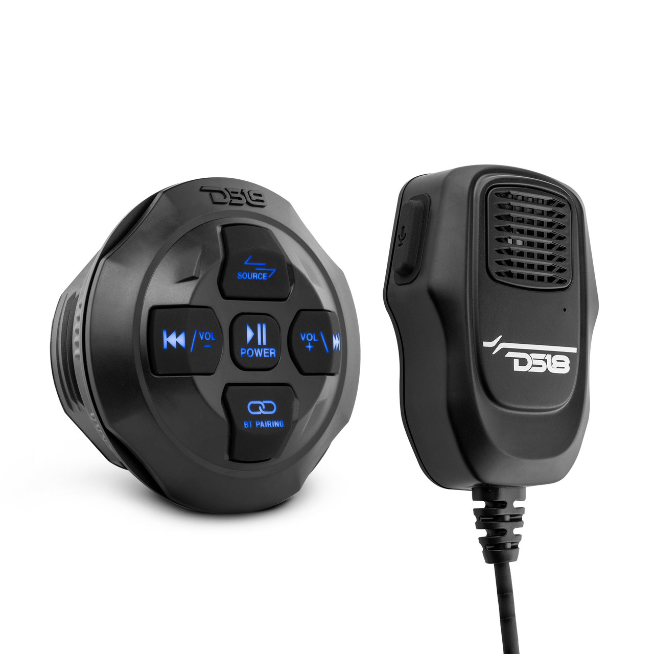 DS18 BTRCRMIC - Marine And Powersports Waterproof Bluetooth Audio Receiver With Controls and Microphone