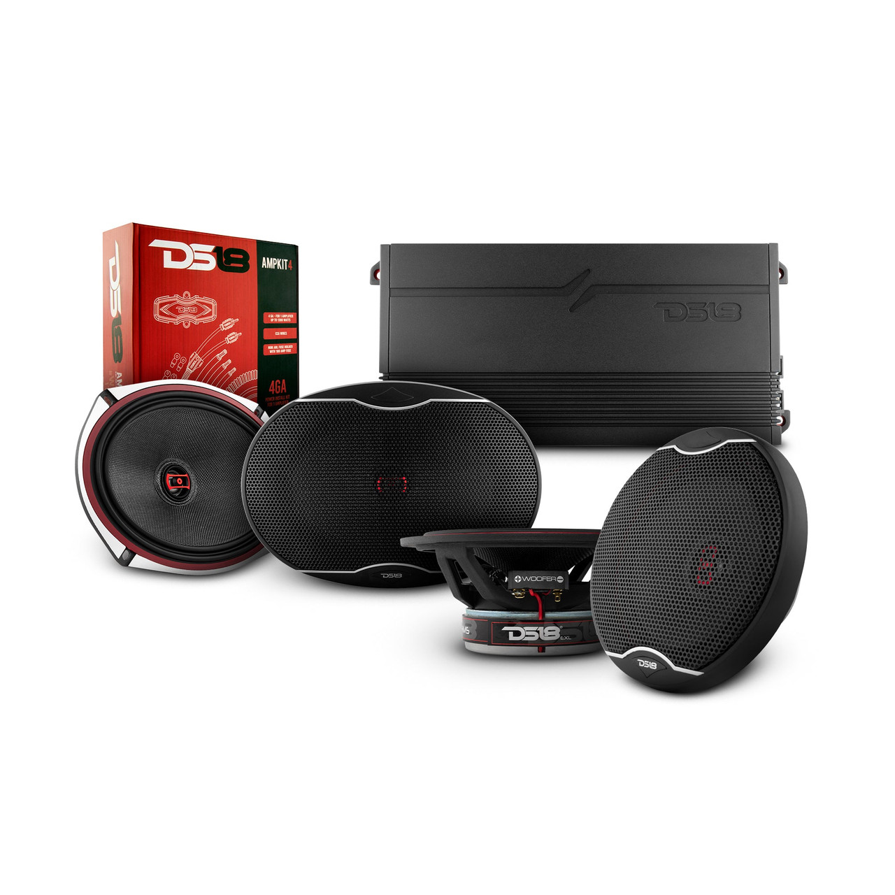DS18 VS-SILV1500EXTBETTER - DS18 2016-2021 Chevy Silverado 1500 Crew and Extended Cab Front and Back Doors Speakers Better Upgrade/Replacement Package 1800 Watts