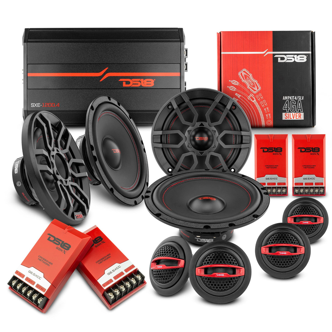 DS18 VS-ACCORDGOOD - DS18 2008-2019 Honda Accord Front and Back Doors Speakers Good Upgrade/Replacement Package 900 Watts
