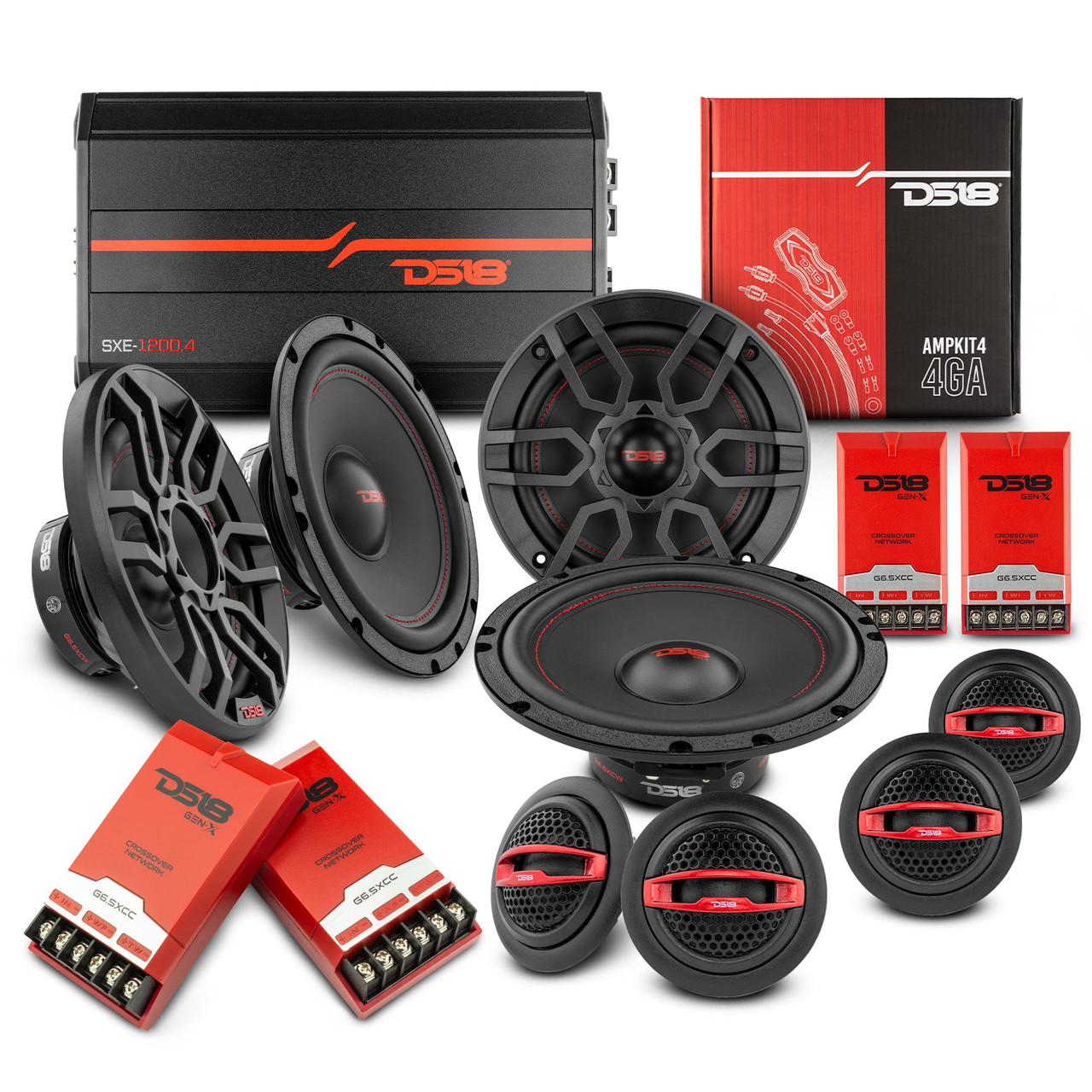 DS18 VS-CIVICGOOD - DS18 2006-2020 Honda Civic Front and Back Doors Sedan Speaker Good Upgrade/Replacement Package 900 Watts