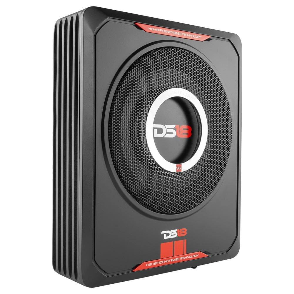 DS18 JK-SQBASS+HARNESS - SQ 8" Under Seat Amplified Subwoofer with Plug and Play Harness for JK and JKU Jeeps.
