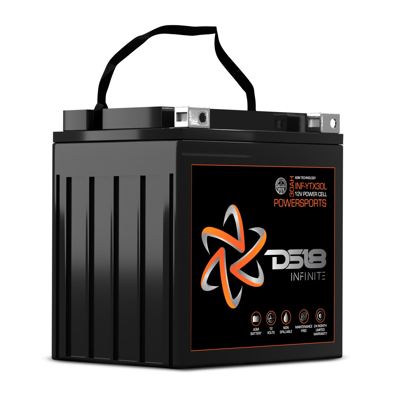 DS18 INF-YTX30L-BS - INFINITE 1100 Watts 30 AH AGM Power Cell For Power Sports