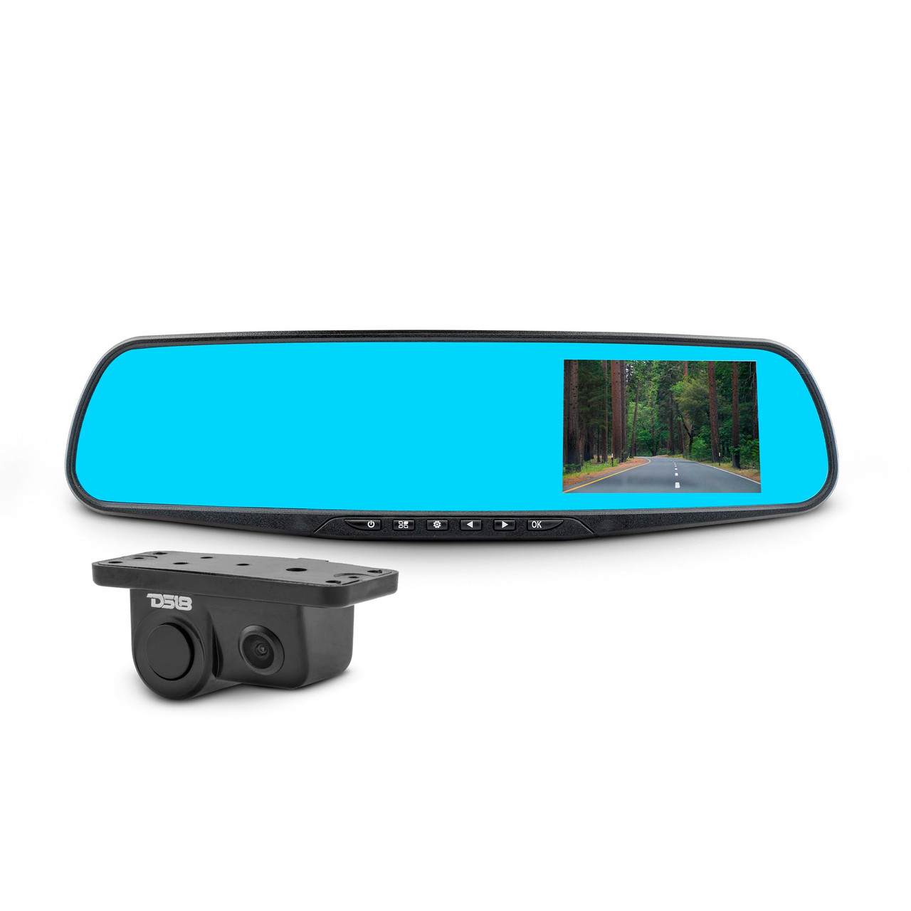 DS18 EAGLE2IN1 - DS18 EAGLE2IN1 Rearview Mirror with 4.3" HD LCD Display Built-In 1080P Dash Cam Recorder, Reverse Camera with Parking Sensor
