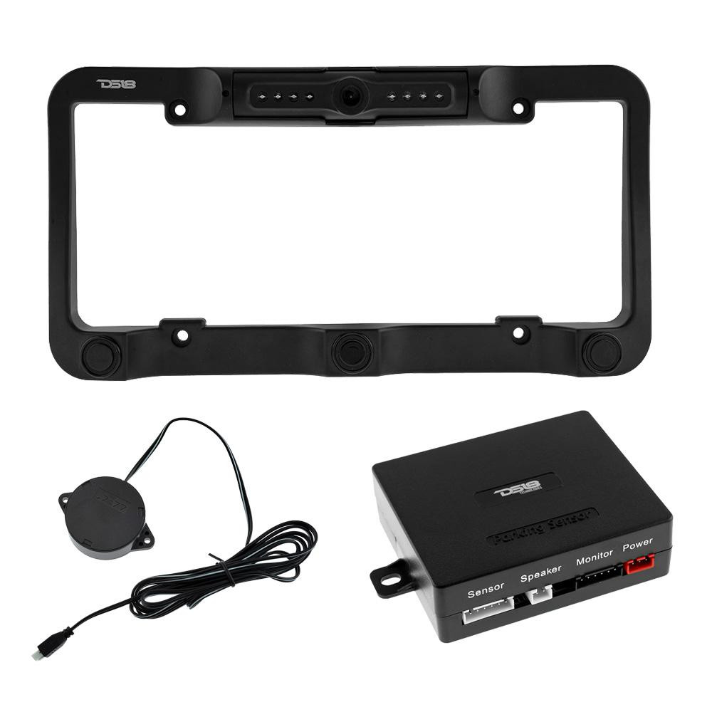 DS18 RCS2IN1LP-B - DS18 RCS2IN1LP Waterproof Reverse Camera and Backup Buzzer for License Plate
