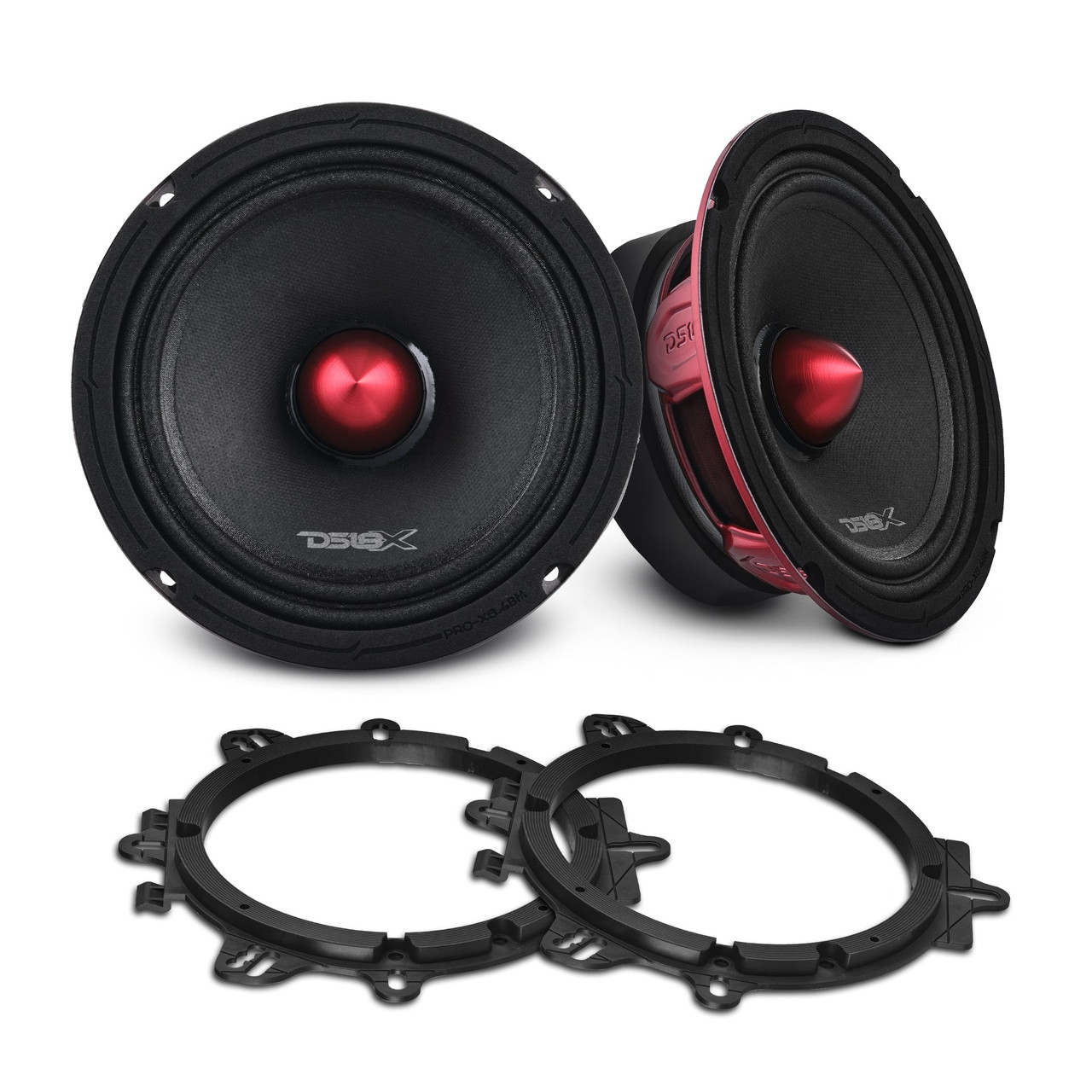 DS18 PRO-X6.4BM.2pk + OEMADAPT6.5 - PRO-X 6.5" Mid-Range Loudspeaker with Bullet and OEM Adapter Kit | 250W RSM 4-Ohm