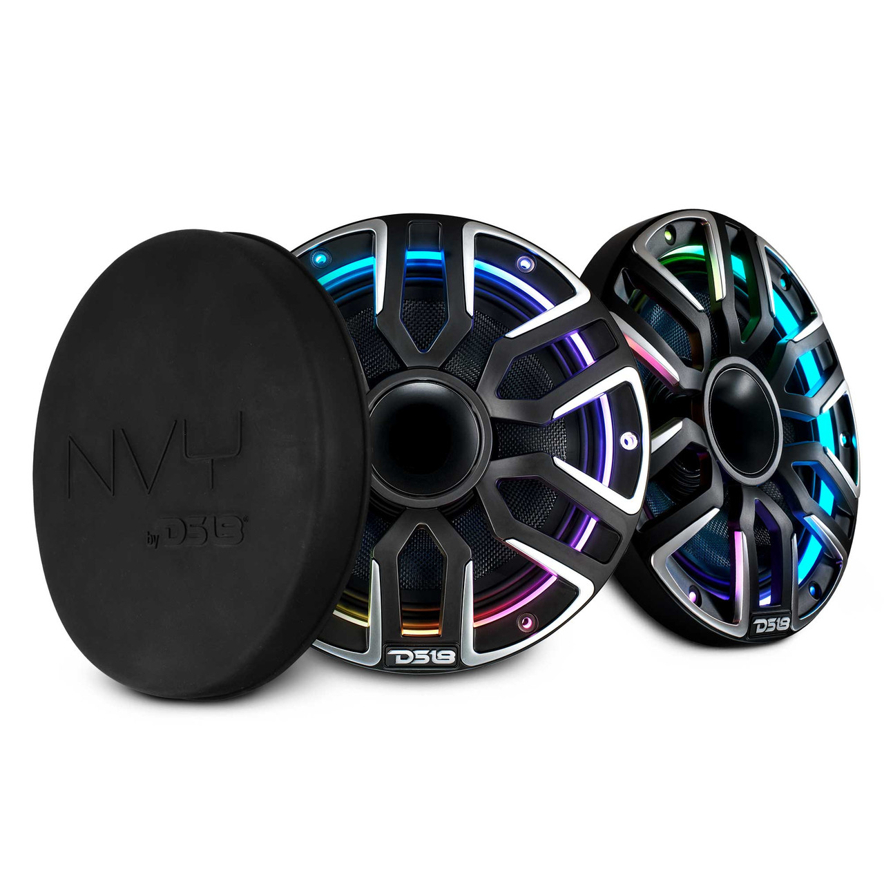 DS18 NVY-M8DC/BK - 8" Marine Grade Hybrid Coaxial Speaker With Neodymium Magnet, Kevlar Cone, and Compression Driver | 200W RMS 4-Ohm
