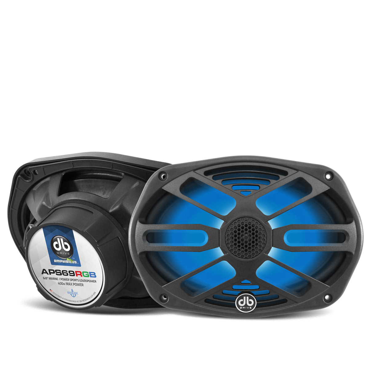DB Drive APS69RGB - 6"×9" Marine Loudspeakers W/RGB Accent Lighting (Black) (1 Pair)