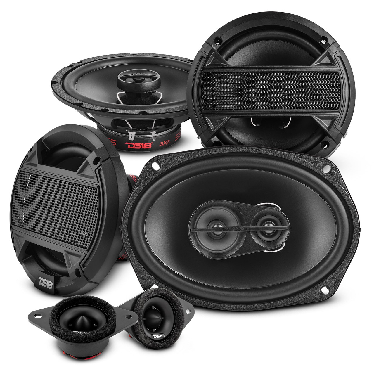 DS18 VS-TACOMAFAC - DS18 2005-2021 Toyota Tacoma Double and Access Cab Front and Back Doors Speakers Good Upgrade/Replacement Package