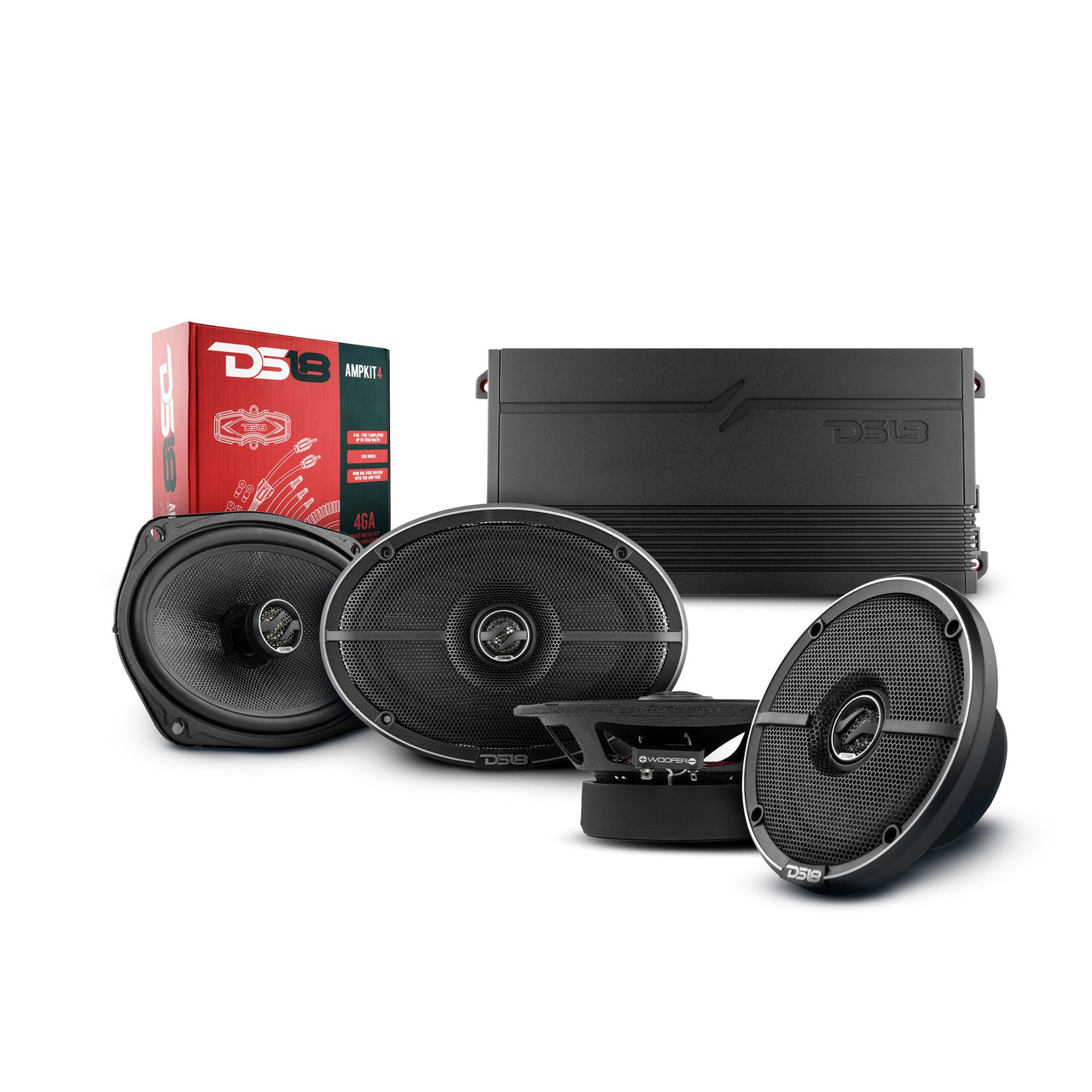 DS18 VS-F150 - DS18  2015-2020 Ford F-150 Crew and Super Cab Front and Back Doors Speaker Better Upgrade/Replacement Package 1800 Watts