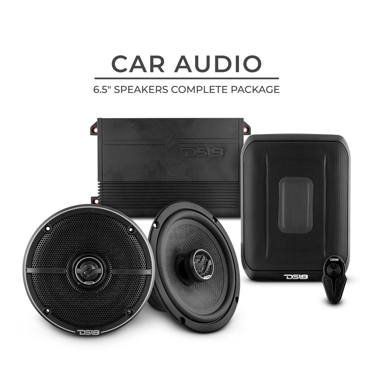 DS18 carpk-3 - DS18 CARPK-3 Complete 6.5 Sound System With Included Booming Under The Seat Powered Sub