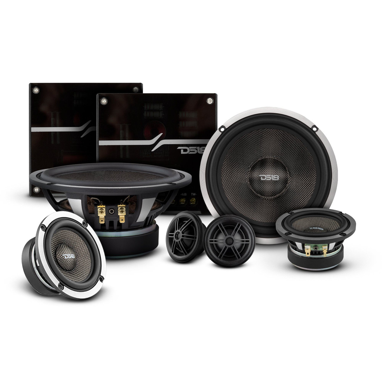 DS18 DX3 - DX 6.5" 3- Way Component Speaker System With Kevlar Cone 290 Watts Rms 4-Ohm