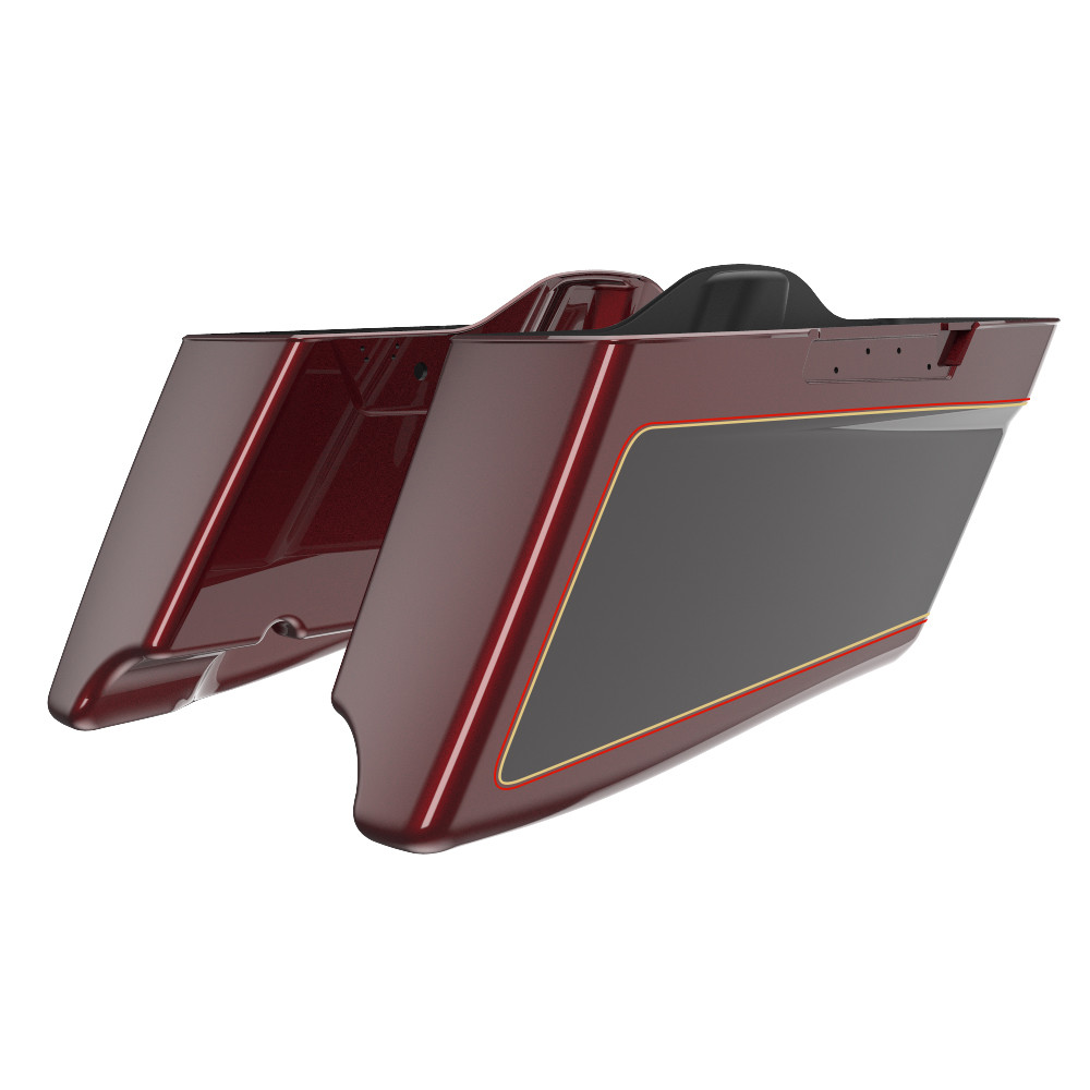 M8 Special Style Two Tone CVO Tapered Stretched Saddlebag Bottoms for 2014-2023 Harley Davidson Touring