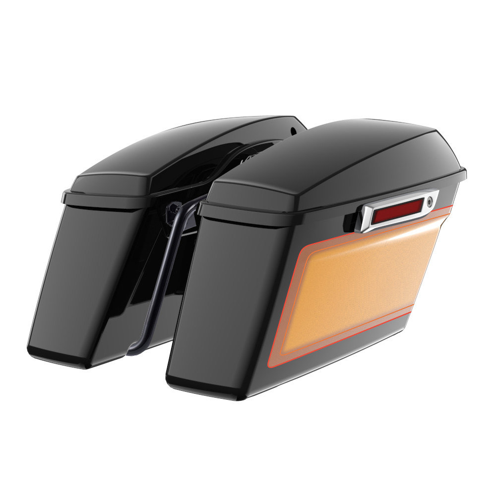 Color Matched Standard Non-Stretched Saddlebags with Mounting Brackets for Harley M8 Low Rider S / ST, Street Bob, Softail Standard, Heritage Classic