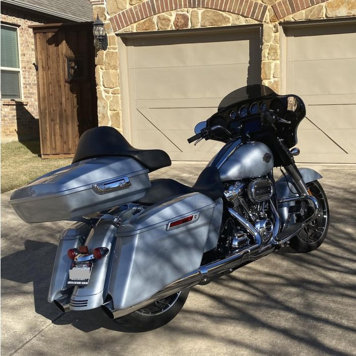 Color Matched Chopped Tour Pack w/ Full Backrest & Chrome Hardware for Harley® Touring '97-'26