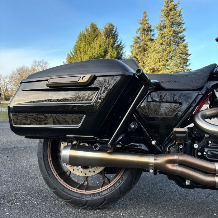 Color Matched Chopped Hardline Saddlebags for Harley® Touring '14-'23
