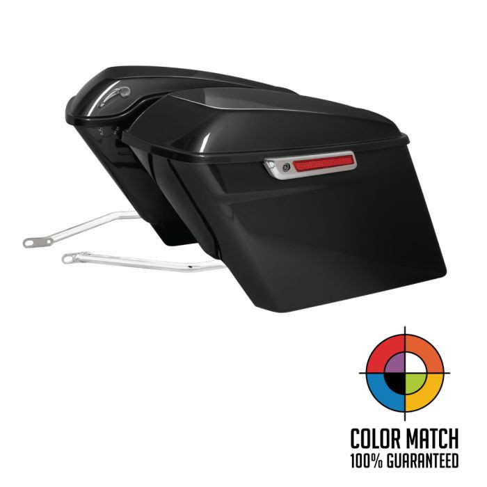 Color Matched Stretched Saddlebag Conversion Kit w/ Chrome Hardware for Harley® Softail '18-'26