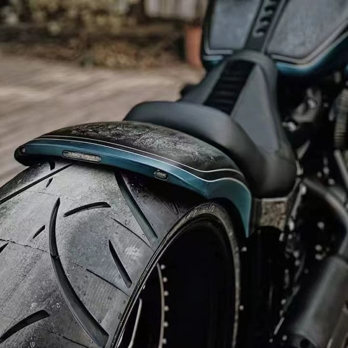 Color Matched Wide Bobber Rear Fender w/ LEDs for '18-'24 Harley® Fat Boy / Breakout