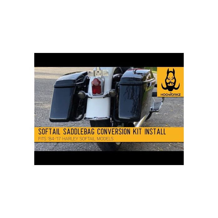 Color Matched Standard Saddlebag Conversion Kit w/ Chrome Hardware for Harley® Softail '84-'17