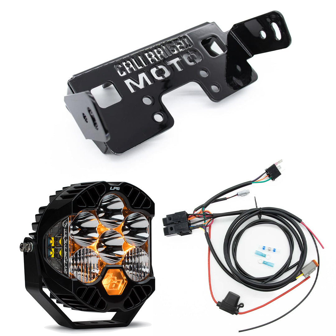 A10 Moto 3.5" Universal Mount Naked Baja Designs LP6 (Combo Kit) Fits Low Rider S, Dynas, Softails