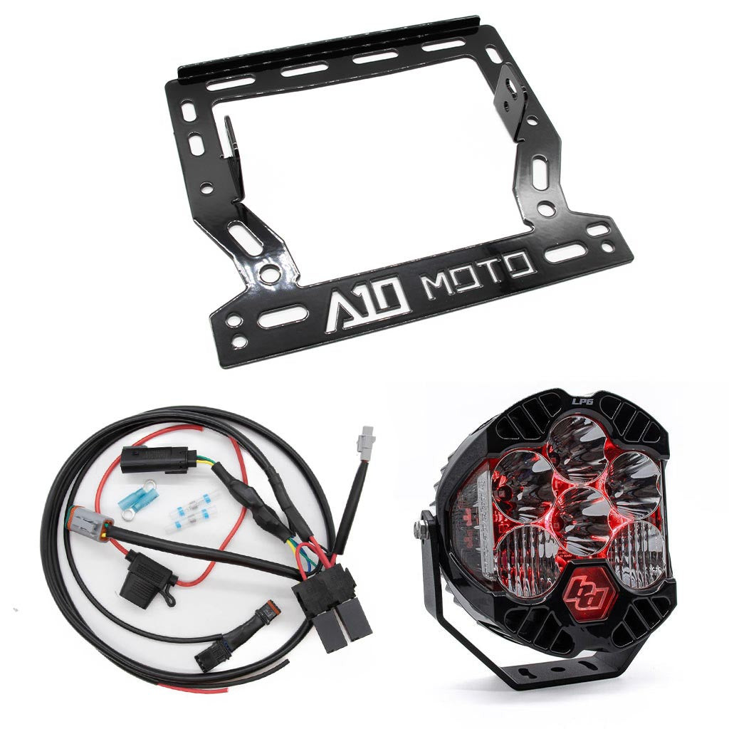 A10 Moto Indian Challenger Baja Designs LP6 Light Bracket Combo Kit