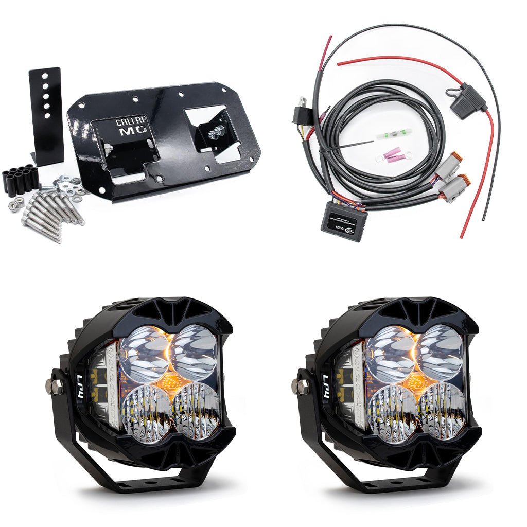 A10 Moto 08-17 Dyna Fat Bob DUAL LP4 Lighting Combo Kit For Memphis Shades 7401