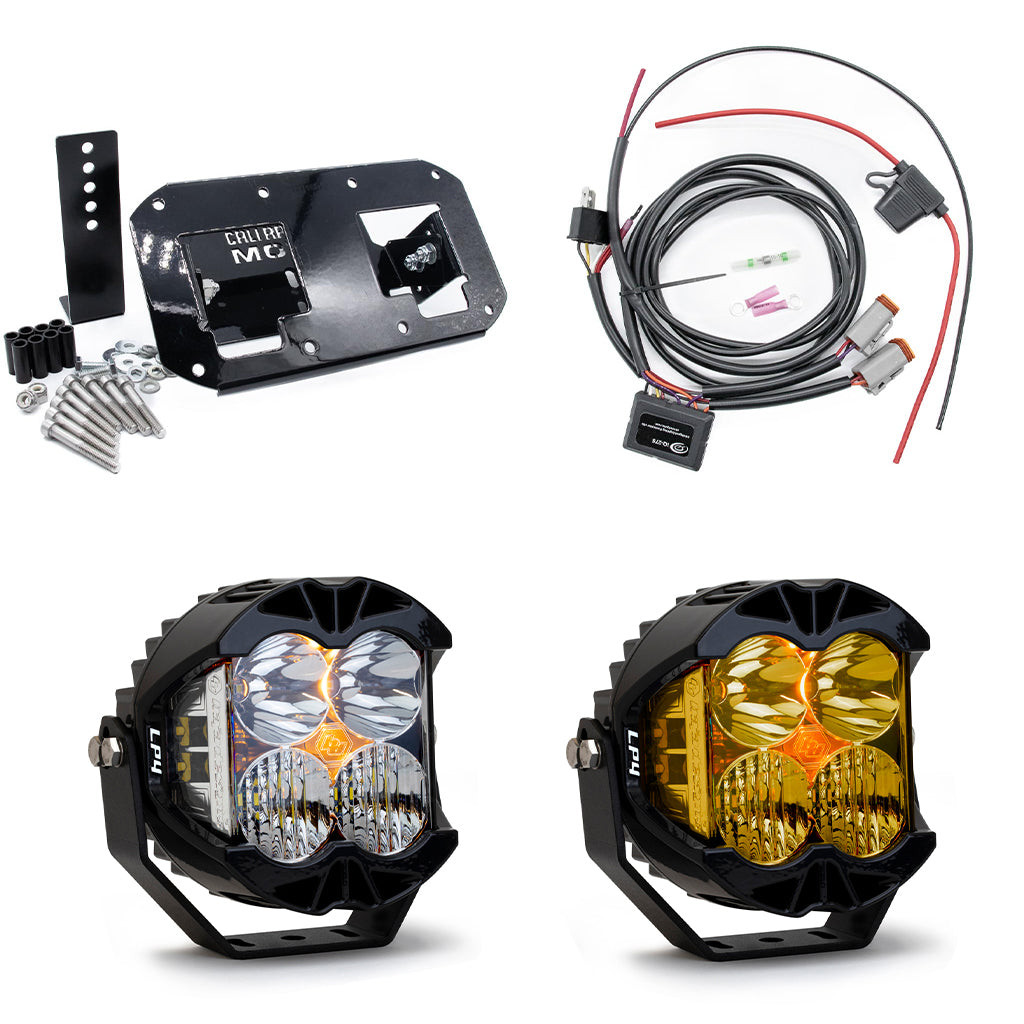A10 Moto 08-17 Dyna Fat Bob DUAL LP4 Lighting Combo Kit For Memphis Shades 7401