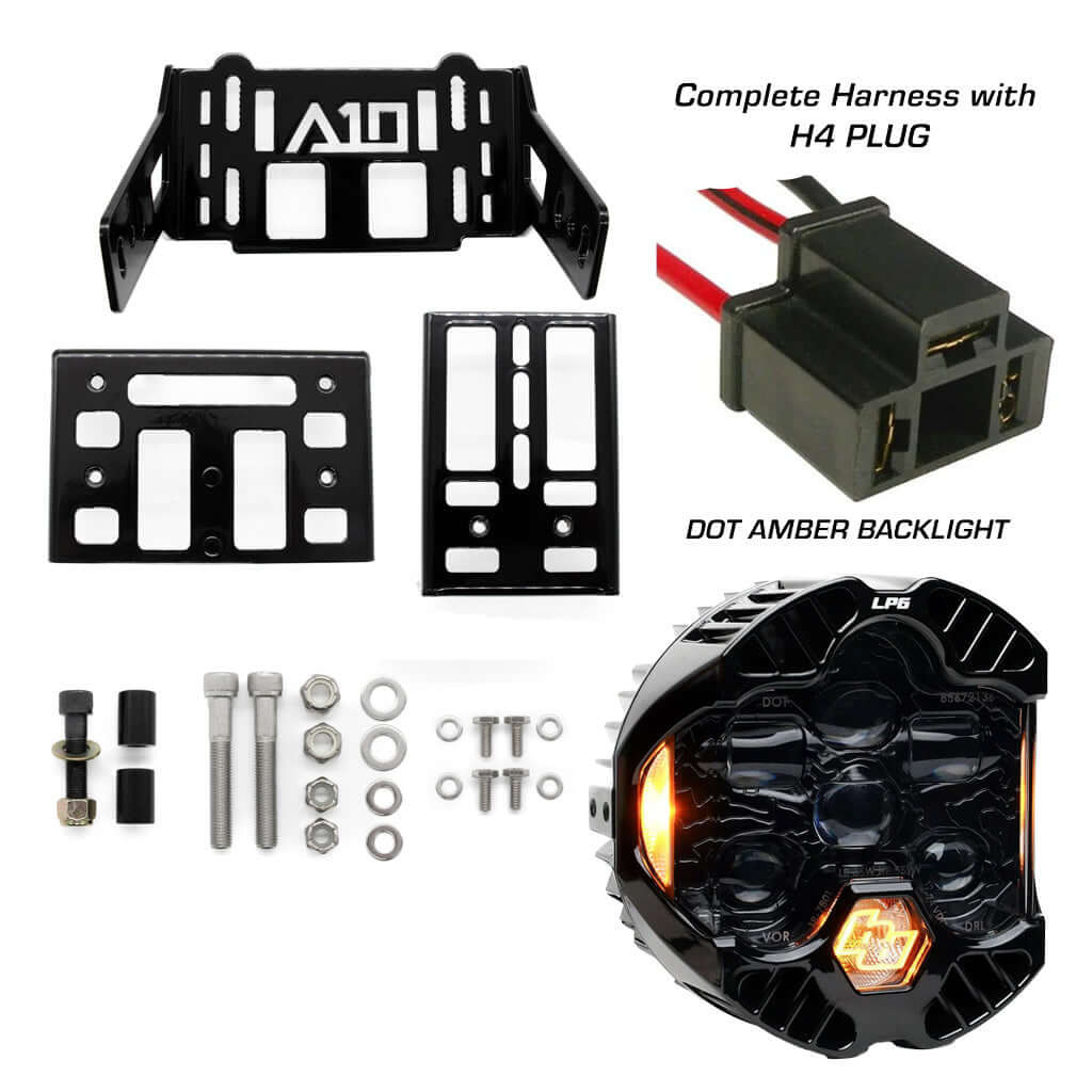 A10 MOTO Universal 3.5" DOT LP6 Memphis Shades Road Warrior Lighting Combo Kit