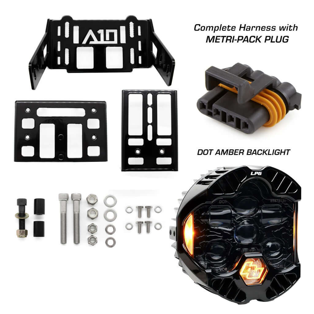 A10 MOTO Universal 3.5" DOT LP6 Memphis Shades Road Warrior Lighting Combo Kit