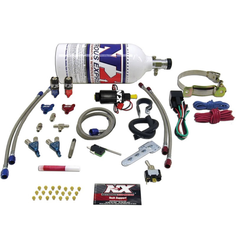 Nitrous Express 60002-00P Nitrous Express 2 Cyl Piranha Nitrous Kit w/o Bottle