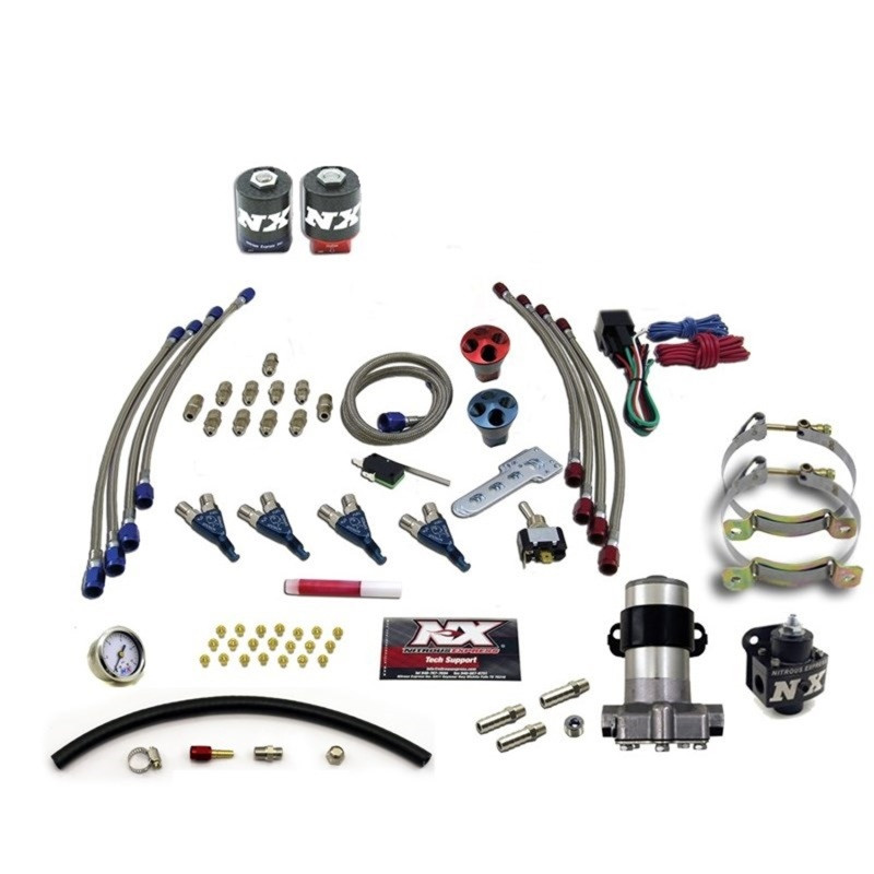Nitrous Express 60006-00P Nitrous Express 4 Cyl Piranha Nitrous Kit (Pro-Mod) w/o Bottle