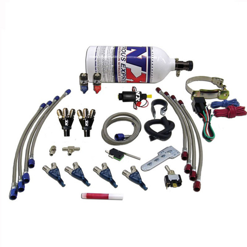 Nitrous Express 60010P Nitrous Express 4 Cyl Piranha Nitrous Kit (For EFI Applications) w/2.5lb Bottle