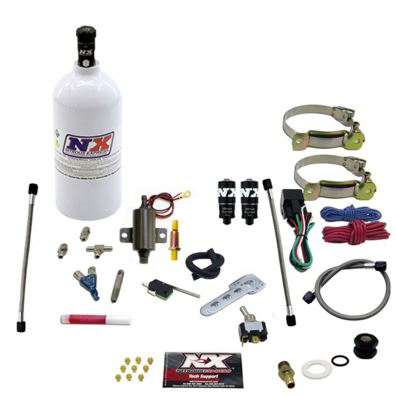 Nitrous Express 60022P Nitrous Express 2 Cyl Piranha Nitrous Kit (V-Twins w/Single Carb) w/2.5lb Bottle