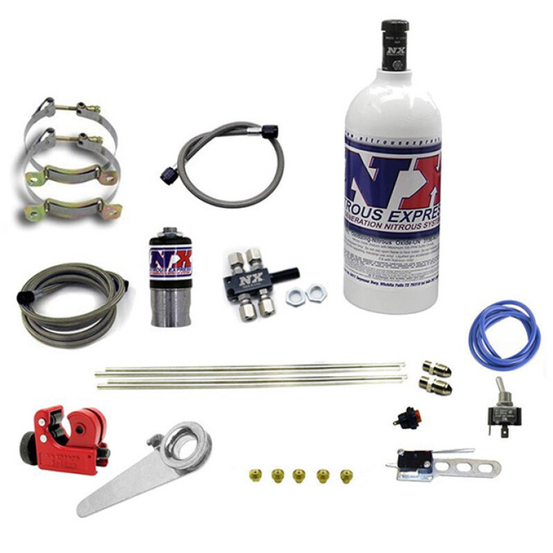 Nitrous Express 62000-1.0P Nitrous Express Motorcycle 4 Cyl Dry Nitrous Kit-1lb Bottle