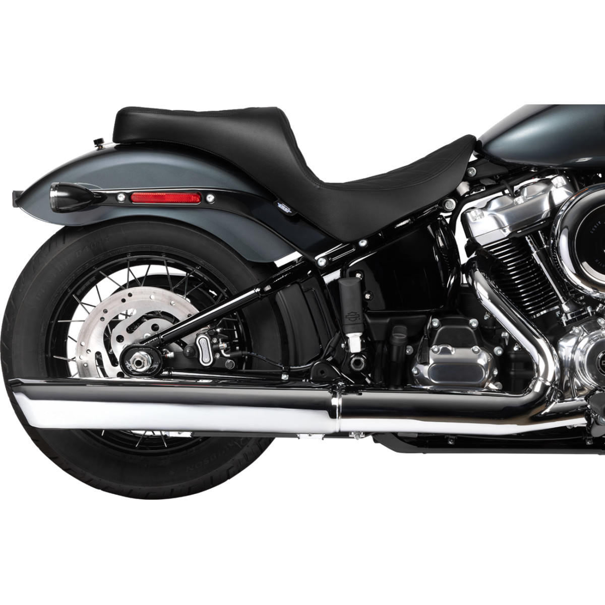 Drag Specialties Seats - Freedom Seat - Vinyl - Double Diamond Black Stitch - FL/FX '18-'25