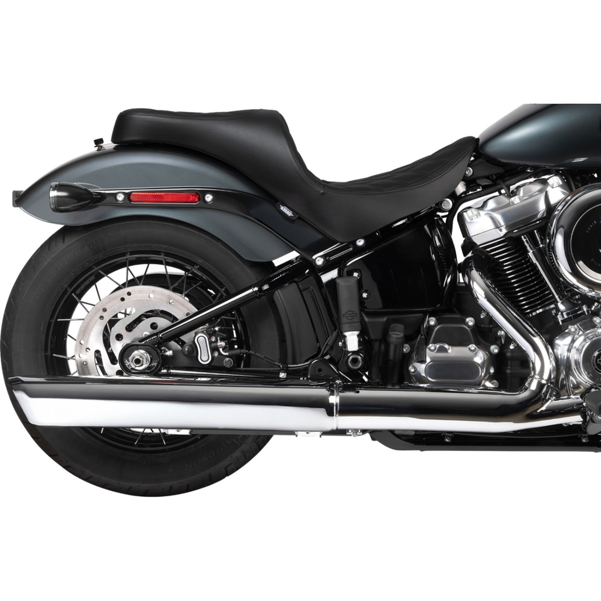 Drag Specialties Seats - Freedom Seat - Solar Leather - Double Diamond Black Stitch - FL/FX '18-'25