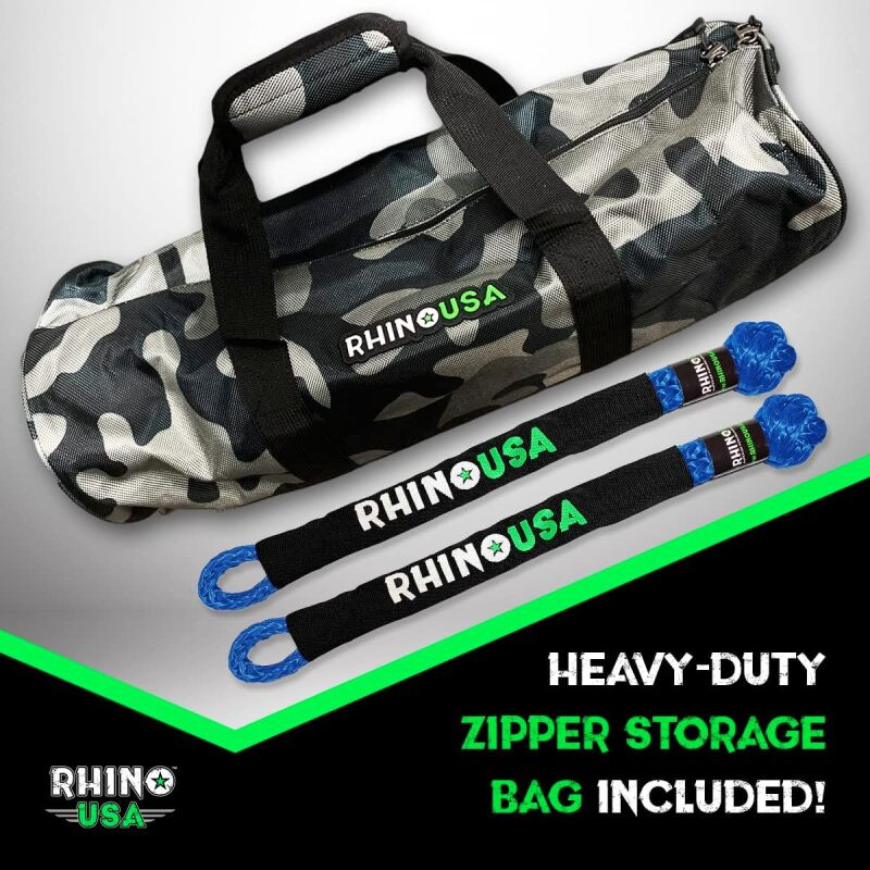 Rhino USA RG-KRKIT78X30-BLU Rhino USA 7/8In X 30Ft Kinetic Rope Recovery Kit W/Soft Shackles (Blue)
