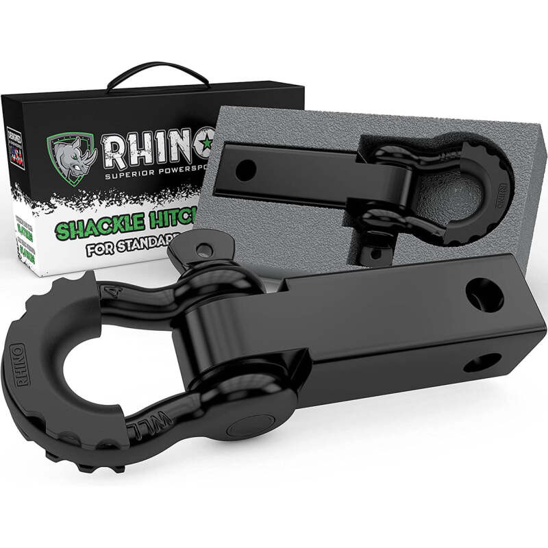 Rhino USA RSHCK-HTCH Rhino USA Shackle Hitch Receiver W/ D-Ring (Black)