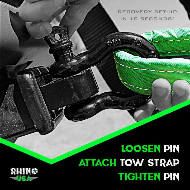 Rhino USA RNO-20STRAPHITCH Rhino USA 20Ft Tow Strap/Hitch Combo