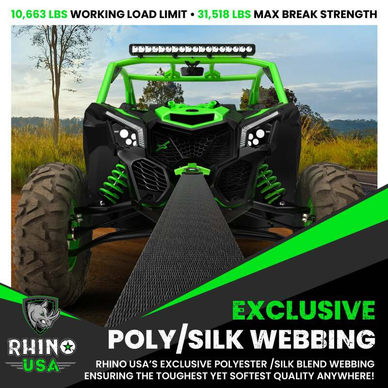 Rhino USA RNO-TREESAVER Rhino USA Recovery Tree Saver Strap 3Inx8Ft (Black)
