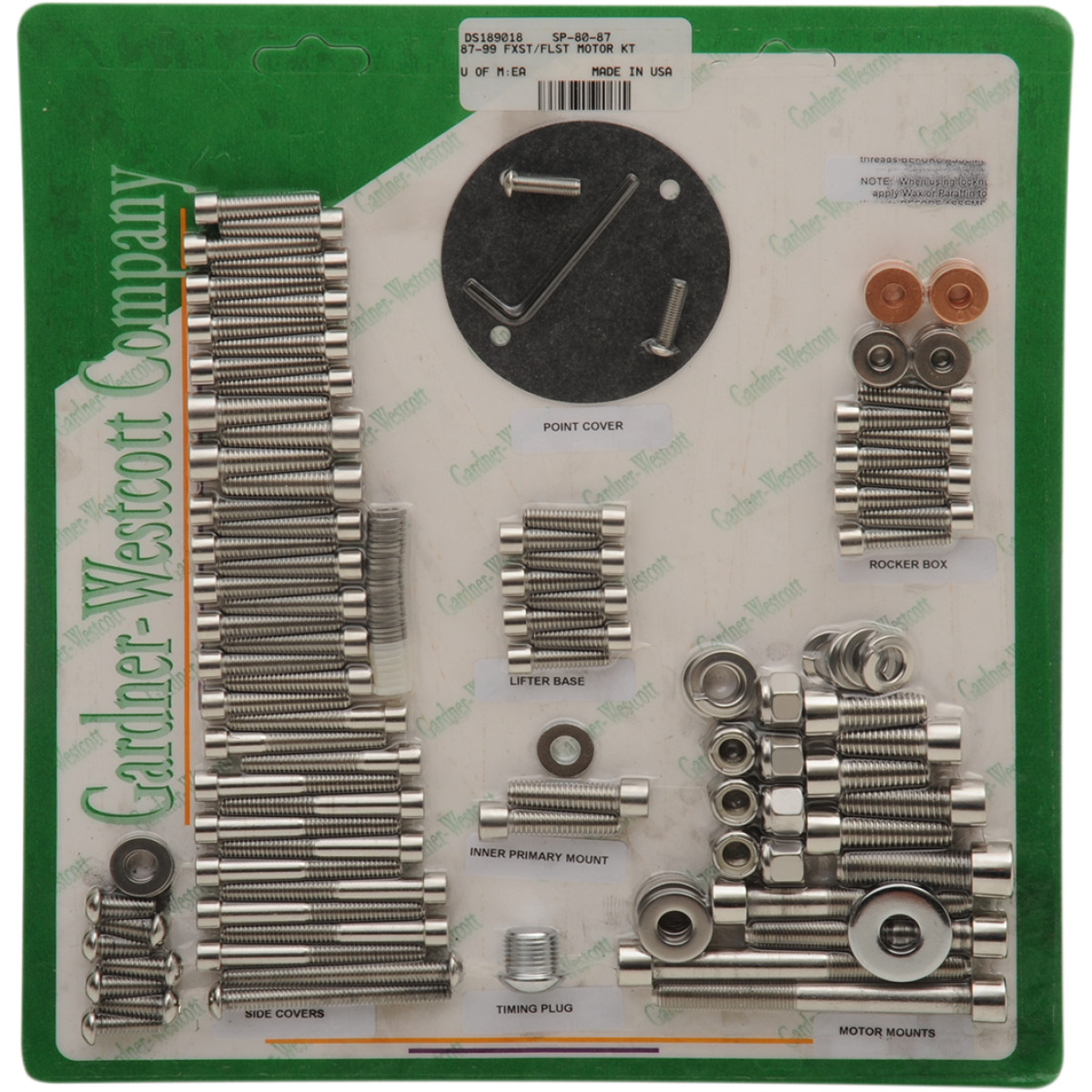 Gardner-westcott #SP-80-87 - Bolt Kit - Motor Set - Socket-Head