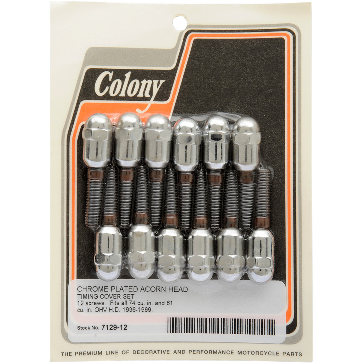 Colony #7129-12 - Acorn Screw Kit - Cam Cover - '36-'69 Big Twin