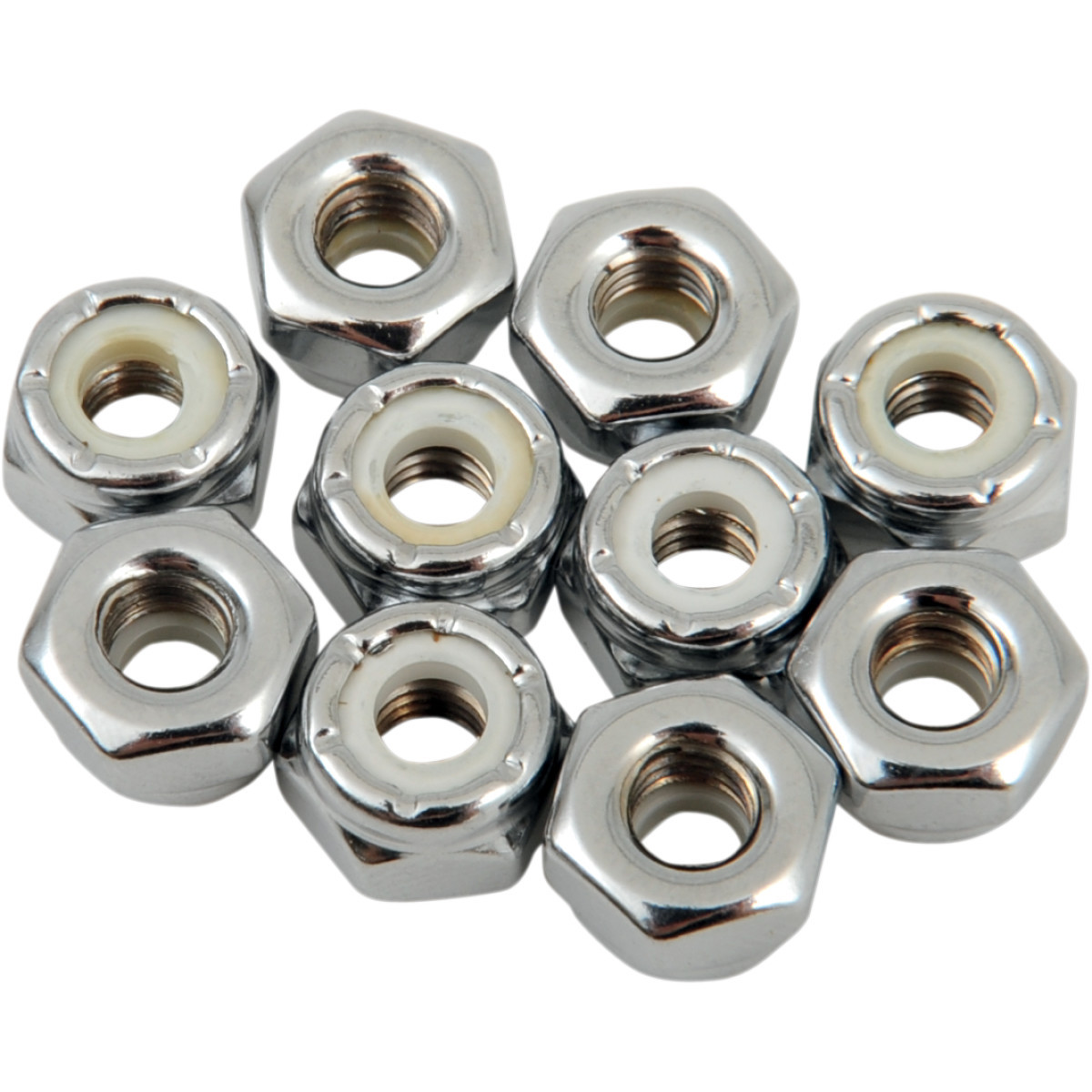 Drag Specialties - Nuts - Nylon - Chrome - 10-32