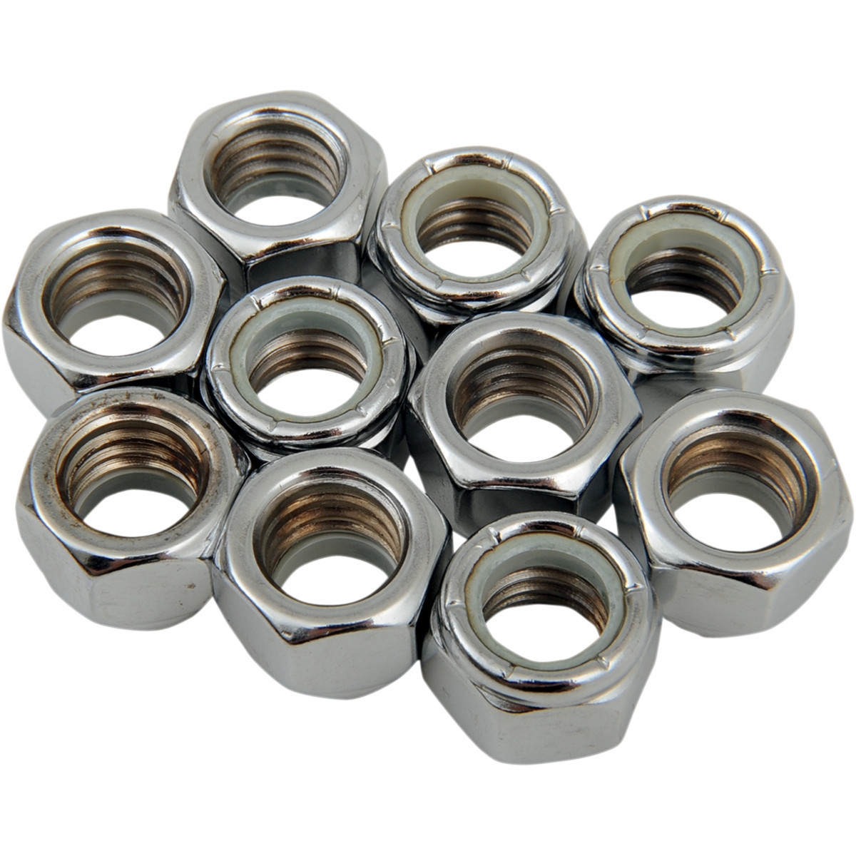 Drag Specialties - Nuts - Nylon - Chrome - 7/16"-14