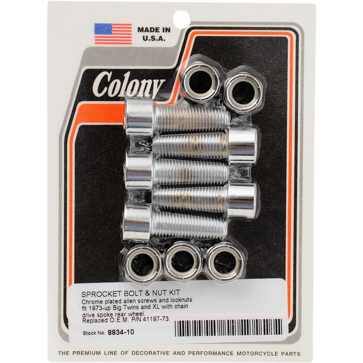 Colony #8834-10 - Mounting Hardware Kit with Nuts - Sprocket/Belt Pulley - Socket-Head - 1-1/4" -